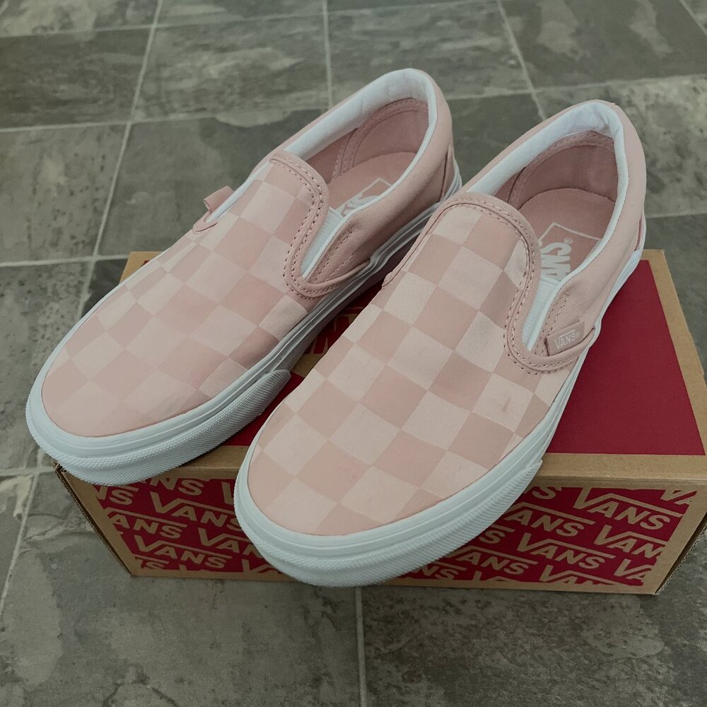 Vans Classic Slip On Satin Checkerboard Sepia Skate Shoes Women